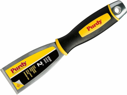 Purdy 14A900025 Stiff Putty Knife with Cushion-Grip Rubber Handle, 2" Stainless Steel Blade