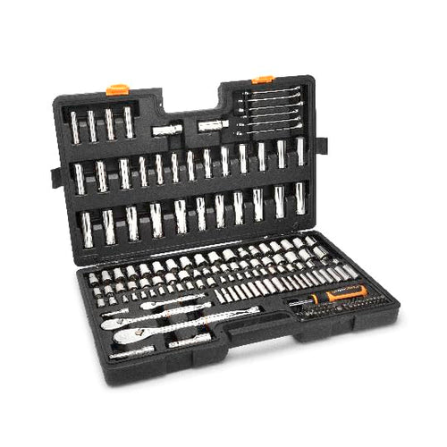 GEARWRENCH (GW90MCBMTS) 185 Piece Mechanics Hand Tool Set - 1/4", 3/8”, & 1/2" Drive, 90 Tooth, SAE & Metric
