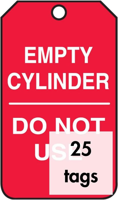 Accuform MGT202CTP Cylinder Status Tag, "Empty Cylinder - DO NOT USE", 5.75" Length x 3.25" Width x 0.010" Thickness, PF-Cardstock (Pack of 25)