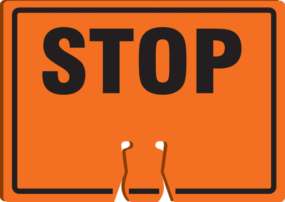 AccuformNMC FBC761 "STOP" Traffic Cone Top, Combine With Orange Cones to Create a Warning Sign, 10" x 14" Plastic Cone Sign, Made in the USA