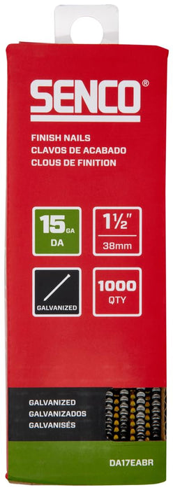 Senco DA17EABR 34 Degree Collated Finish Nails, 15 Gauge, 1-1/2 Inch Length, Galvanized (1000 Count)