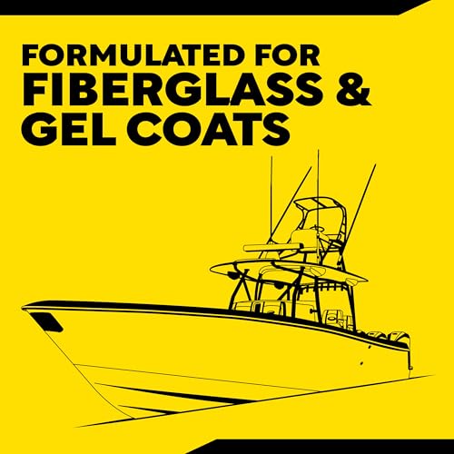 Meguiar's M6732 Marine/RV One Step Compound, Remove Oxidation, Stains, Scratches, and Water Spots, Restore The Color and Shine of Fiberglass Gel Coat Finishes, 32 Oz Bottle