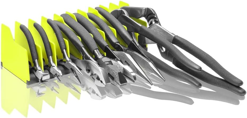 Ernst Manufacturing Plier Pro Premium No-Slip Plier Organizer: Toolbox Organization Solution for Pliers, Cutters, Slip Joint Pliers (Hi-Viz) - Made in USA