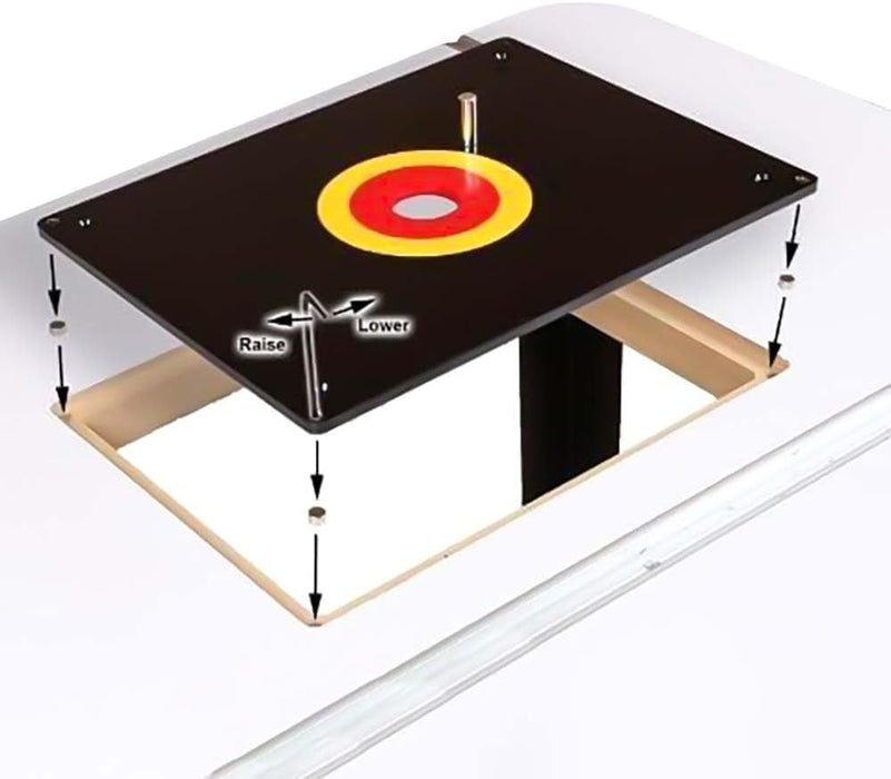 Big Horn 18101 9-Inch x 12-Inch Router Table Insert Plate with Guide Pin & Snap Rings