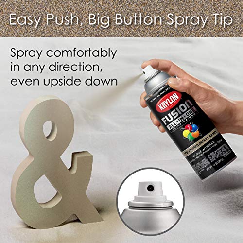 Krylon Fusion All-In-One Adhesive Spray Paint for Indoor/Outdoor Use, 12 oz, Desert Sand