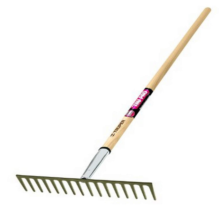 Truper 33126 Tru Pro Heavy Duty Road Rake with 16-Teeth, 1-1/2-Inch Section, Ash Handle, 66-Inch