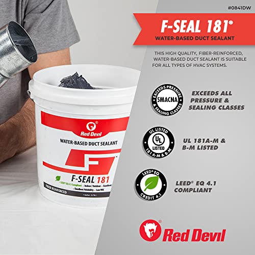 Red Devil 0846DX F Seal 181 Fiber Reinforced Water Based Duct Sealant, 10.1 oz., Gray, 1 Pack