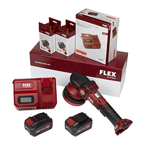 FLEX XFE 15 150 18.0-EC/5.0 | Cordless Random Orbital Polisher Kit | 2 Batteries