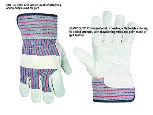 Custom Leathercraft 2046 Work Gloves with Safety Cuff and Wing Thumb, 1-Pair