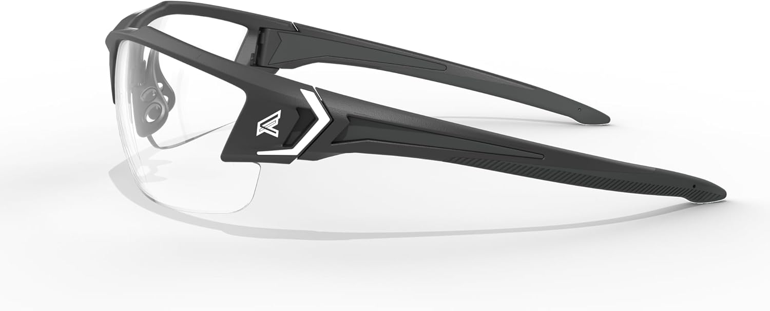 EDGE Khor G2 ANSI Z87 Safety Glasses for Men: Shatter Resistant, Anti-Slip Frames, Nylon Lenses, Clear Z87 Safety Glasses for Men