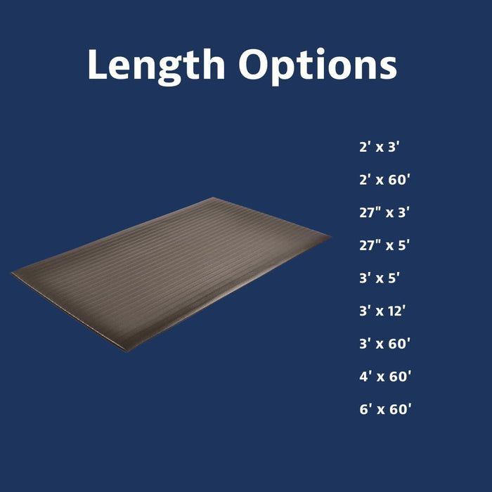 Notrax 410 Airug 2' x 3' x 5/8" Anti Fatigue Mat, Enhanced Slip Resistance with Beveled Edges and Ribbed Surface, Ideal for Industrial and Commercial Workplaces, Black, 410S0523BL