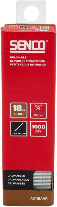 Senco AX11EAAR 3/4" 18 Gauge Brad Nails, Galvanized Finish (Pack of 1000)