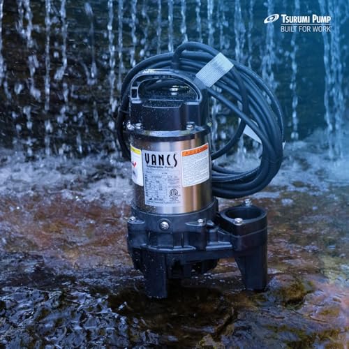 Tsurumi Pump 4-PN | Submersible Pond Pump/Waterfall Pump | 1/2 HP, 115V, 2 in Discharge | Ideal Water Feature Pump for Ponds, Fountains, Waterfalls | 80 GPM / 4800GPH