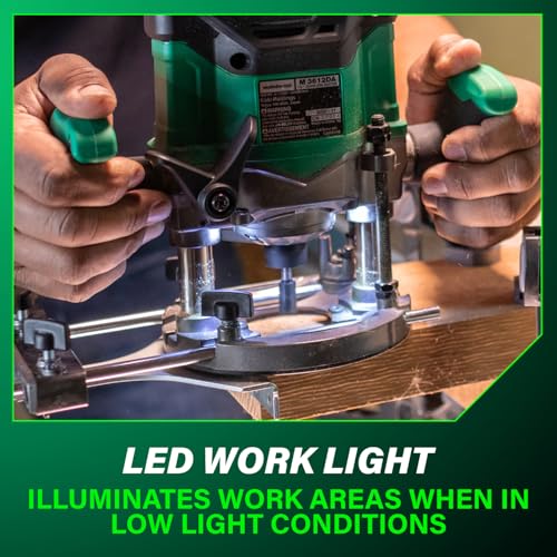 Metabo HPT 36V MultiVolt Cordless Plunge Router Kit | Includes 1/2-Inch and 1/4-Inch Collets | Variable Speed | Optional AC Adapter | M3612DA