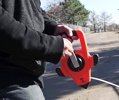 Keson NRS10200H Nylon-Reinforced Steel Blade Tape Measure, Speed Rewind (Graduations: 1/10, 1/100), 200-Foot