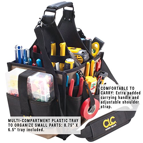 CLC Custom LeatherCraft 1528 Large Electrical and Maintenance Tool Carrier, Black