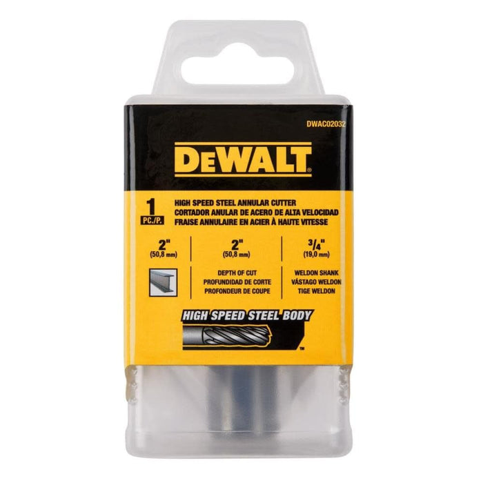 DEWALT DWAC02032 Annular Cutter 2in X 2in HSS 3/4in Weldon