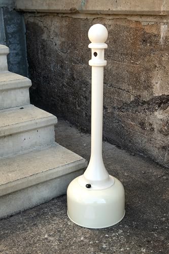 Eagle 1202BEI Galvanized Steel Poly Tube Cigarette Butt Receptacle, 2 gallon Capacity, 35" Height, 11" Diameter, Beige