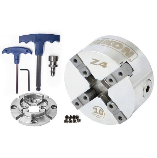 RIKON 71-106 Z4 Chuck, 50mm Jaw, Woodscrew and Chuck Key, Insert Type