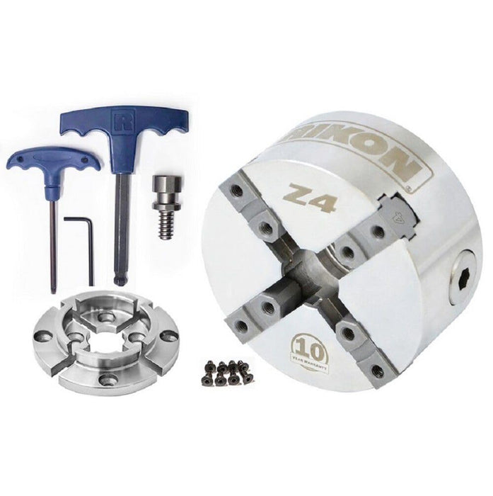 RIKON 71-106 Z4 Chuck, 50mm Jaw, Woodscrew and Chuck Key, Insert Type