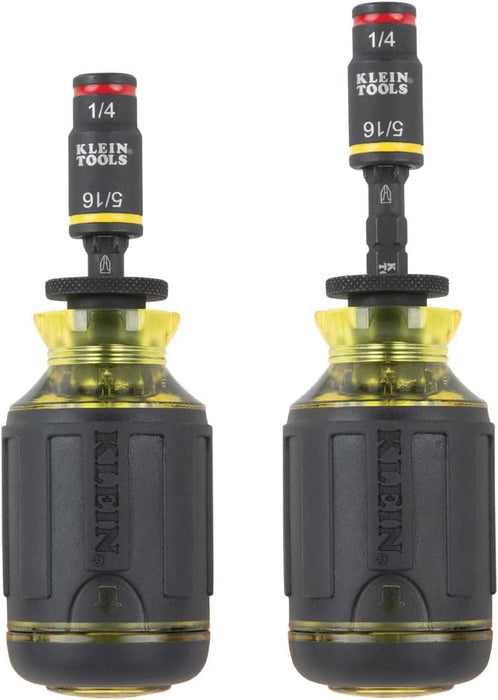 Klein Tools 32308F 10-in-1 Impact-Rated Stubby Driver Set with Flip Socket