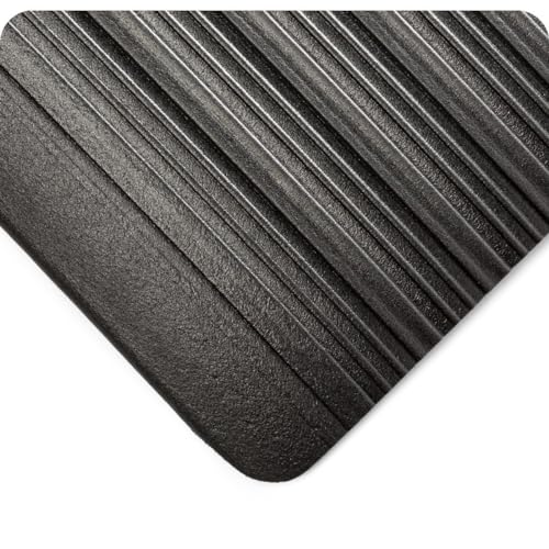 Wearwell Deluxe Tuf Sponge Mat, 30' Length x 4' Width x 5/8" Thick, Black