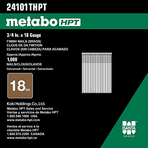 Metabo HPT 3/4 Inch 18 Gauge Brad Finish Nail | 1,000 Count | 24101THPT