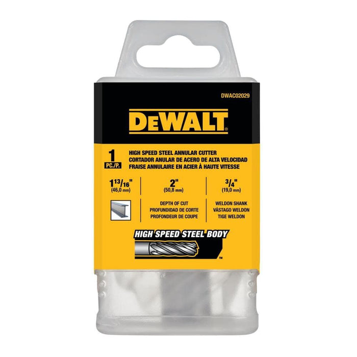 DEWALT DWAC02029 Annular Cutter 1 13/16in X 2I HSS 3/4in Weldon