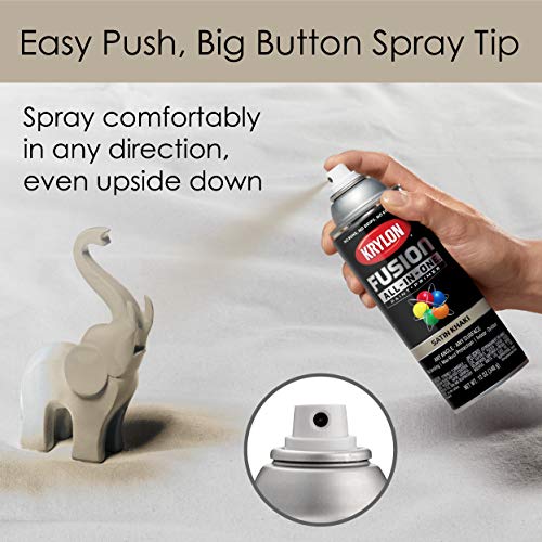12 oz Krylon K02740007 Khaki Fusion All-In-One Paint & Primer Spray Paint, Satin