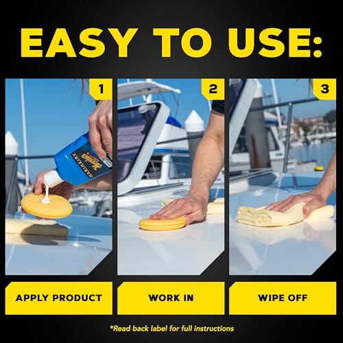 Meguiar's Marine/RV M4516 High Gloss Polish - Professional Grade Boat and RV Polish for a Sleek, High-Shine Finish for Fiberglass & Gel Coat - 16 Oz (Packaging May Vary)