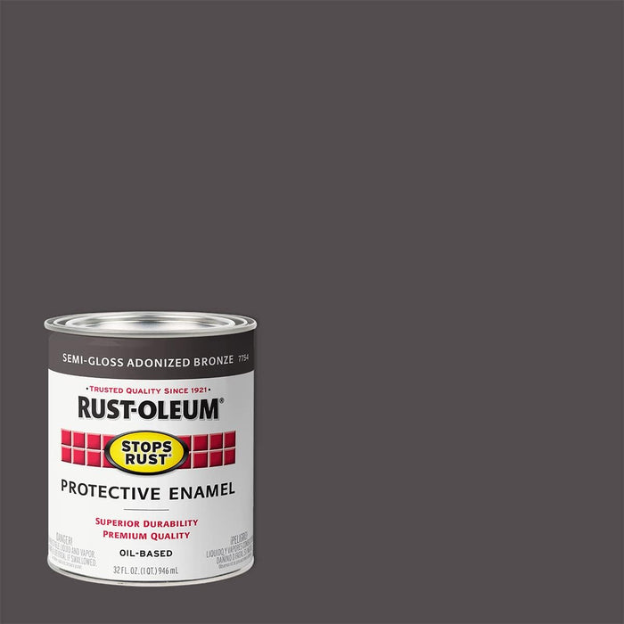 Rust-Oleum 7754502 Protective Enamel Paint Stops Rust, 32-Ounce, Semi-Gloss Anodized Bronze (Pack of 1)