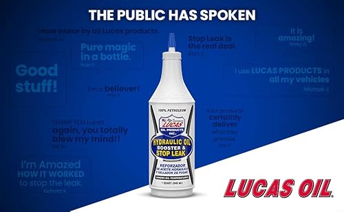 Lucas Oil 10019 Hydraulic Oil Booster and Stop Leak - 1 Quart, White, 32 Ounce