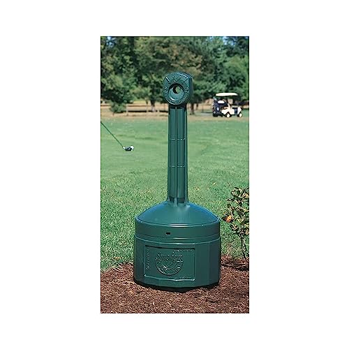 Justrite, Original Smoker's Cease-Fire Outdoor Ashtray, Polyethylene Standing Ashtray with Steel Bucket, 4 Gallon, Forest Green, 26800G