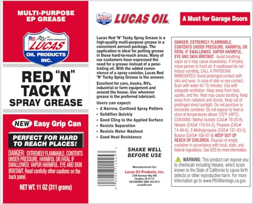 Lucas Oil 11025 Red "N" Tacky Easy Grip Aerosol Spray - 11 Ounce