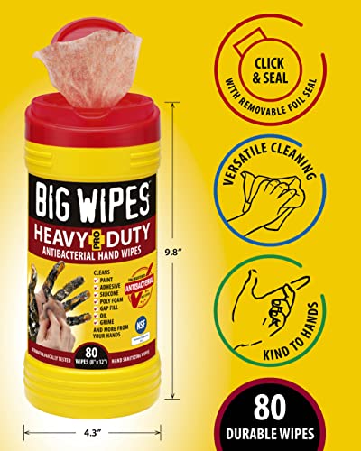 "BIG WIPES HEAVY DUTY PRO+ 240 WIPE BUCKET HEAVY DUTY TEXTURED SCRUB & CLEAN WIPES"