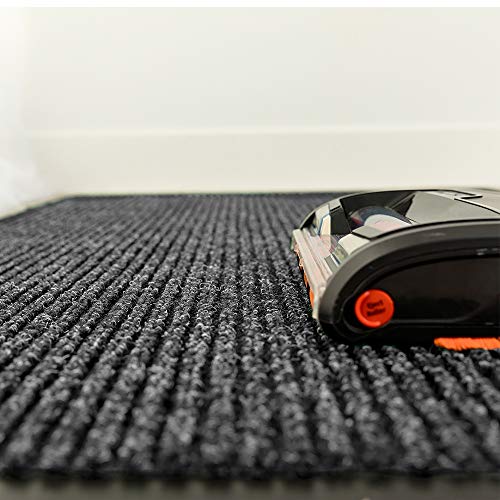 Notrax 109S0046CH Brush Step Carpeted Indoor/Outdoor Entrance Mat for Home or Office, 4' x 6', Absorbent Slip Resistant Heavy Duty Entry Mat, Charcoal