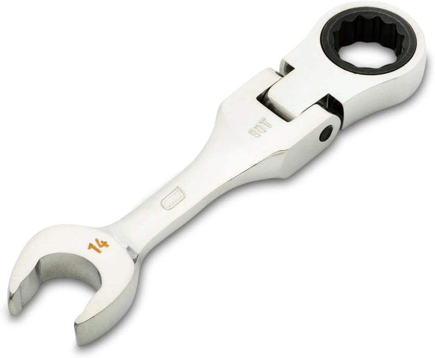 GEARWRENCH 14mm 90-Tooth 12 Point Stubby Flex Combination Ratcheting Wrench | 86864