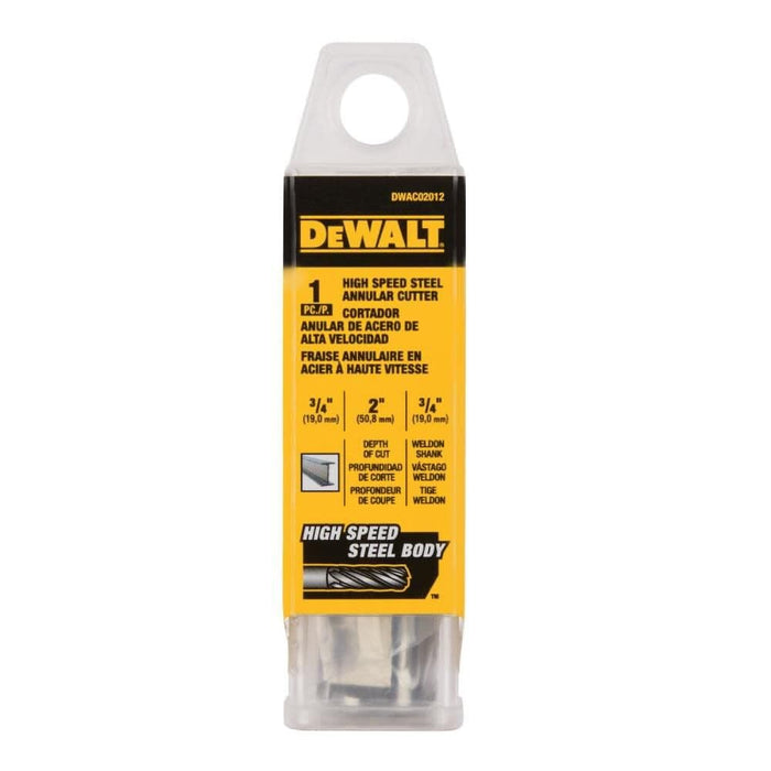 DEWALT DWAC02012 Annular Cutter 3/4in X 2in HSS 3/4in Weldon
