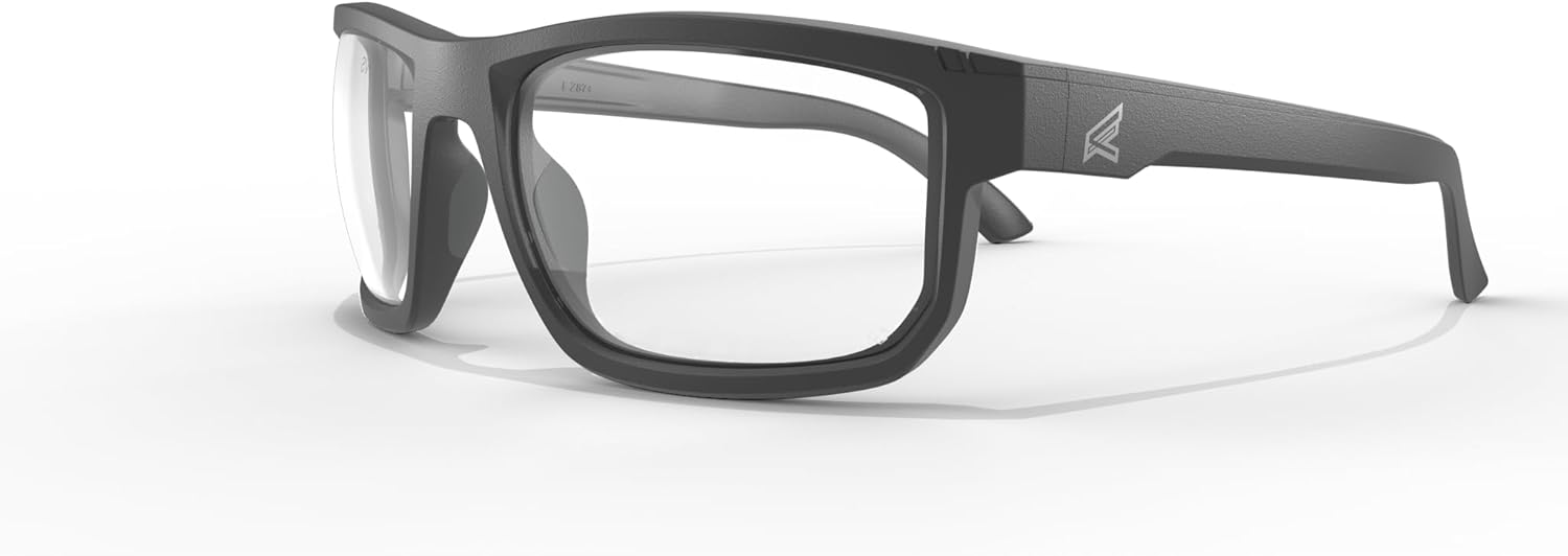 EDGE Defiance Z87 Wayfarer Safety Sunglasses (Matte Black, Clear Vapor Shield Lens), Anti-fog Z87 Clear Safety Glasses, Shatter Resistant, ANSI Compliant Men's Sunglasses