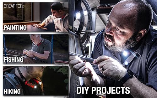 EZRED ANYWEAR Rechargeable Neck Light for Hands-Free Lighting - NK15, Perfect Light for Mechanics, Camping, Hunting, DIY Projects, Reading