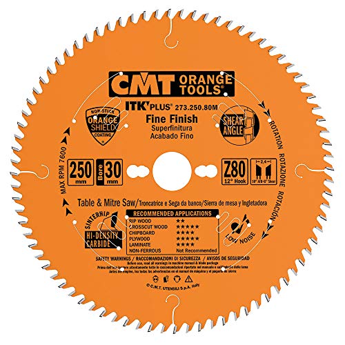 CMT Orange Tools 273.160.56H ITK Plus FINE Finish Saw Blade HW 160X1.8/1.2X20(+16) Z=56 A