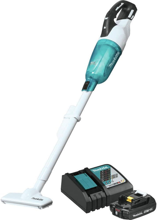 Makita XLC03R1WX4 18V LXT Lithium-Ion Compact Brushless Cordless Vacuum Kit, Trigger W/Lock (2.0Ah), White