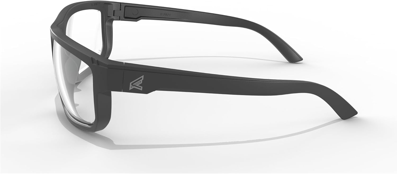 EDGE Defiance Z87 Wayfarer Safety Sunglasses (Matte Black, Clear Vapor Shield Lens), Anti-fog Z87 Clear Safety Glasses, Shatter Resistant, ANSI Compliant Men's Sunglasses