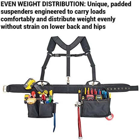 CLC Custom Leathercraft 1608 Electrician's Comfort Lift Combo Tool Belt, 28 Pocket,Black
