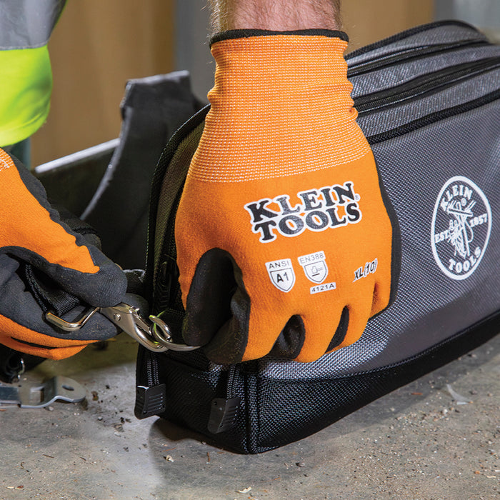 Klein Tools 55583 Double Zipper Bag, 12 x 7-Inch, Gray