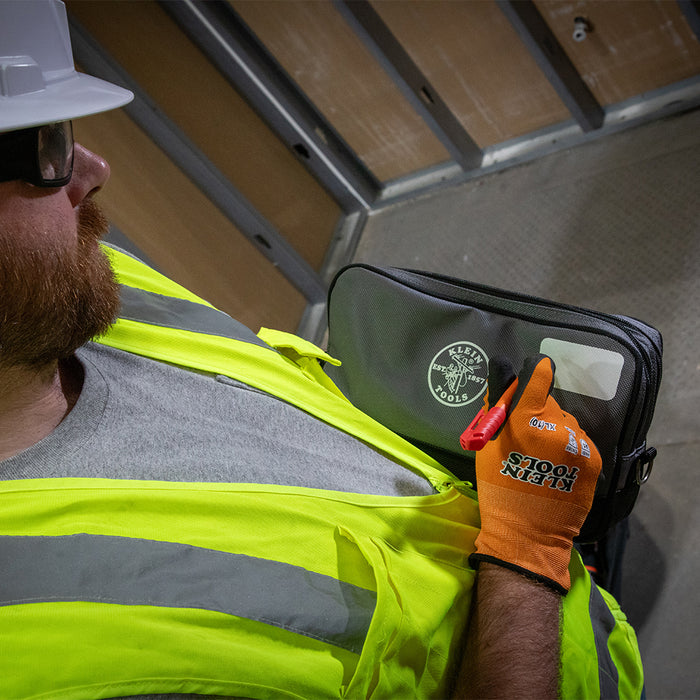 Klein Tools 55583 Double Zipper Bag, 12 x 7-Inch, Gray