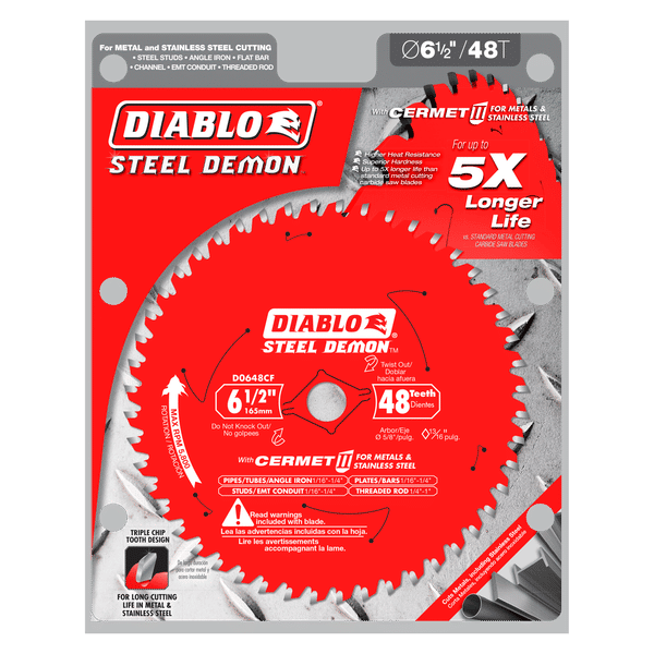 Diablo D0648CFA 6-1/2" x 48-Teeth Steel Demon Cermet II Saw Blade for Medium Metal