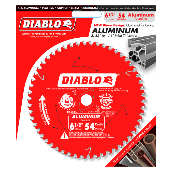 Diablo 6-1/2" x 54-Teeth Saw Blade for Medium Aluminum