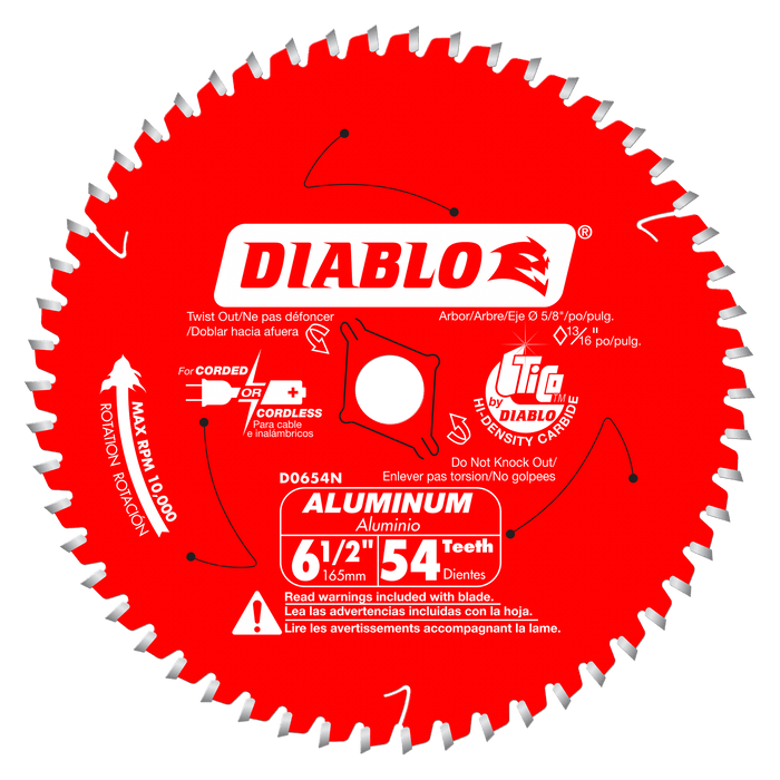 Diablo 6-1/2" x 54-Teeth Saw Blade for Medium Aluminum