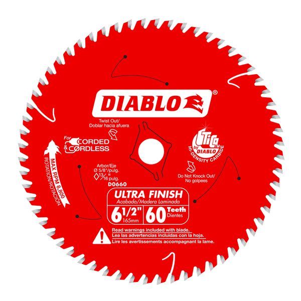 Diablo D0660A 6-1/2" x 60 Tooth Ultra Finish Saw Blade